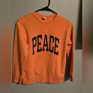 EUC Old Navy PEACE Vibrant Orange 10/12 UNISEX Sweatshirt